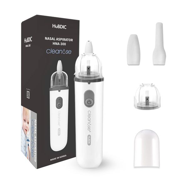 HubiBaby Baby Nasal Aspirator, Baby Nose Sucker USB Charging Electric Nose Cleaner,Rechargeable and Automatic, Newborn 2 Sizes Silicone Tips Portable Nasal Aspirator (Gray)