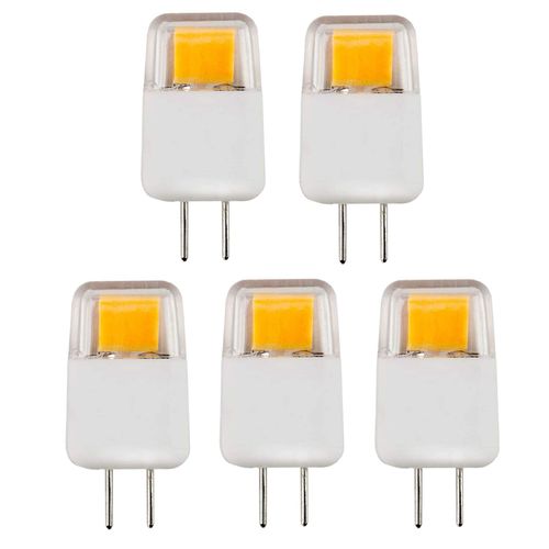 CBconcept UL-Listed, Low Voltage 12 Volt G6.35 LED Light Bulb, 5-Pack, Epistar COB 1.7 Watt, Dimmable, 220 Lumen, Pure White 6000K, 360° Beam Angle, 20W Halogen Replacement Bulb