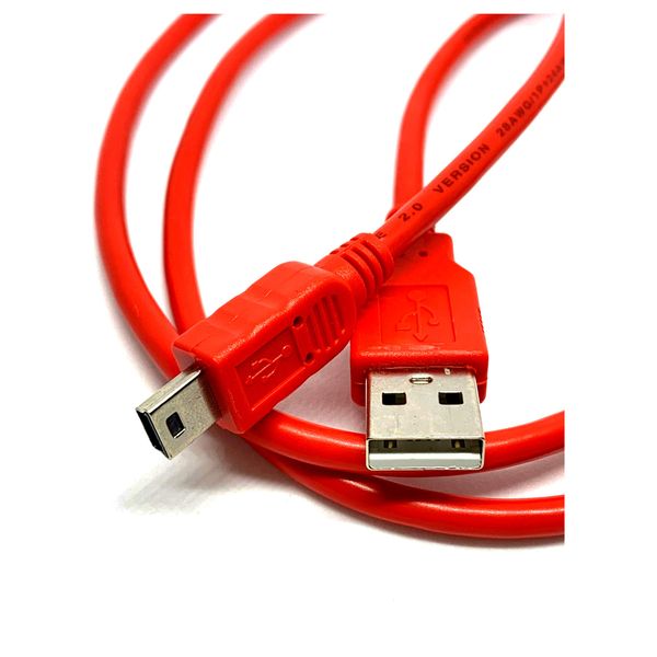 MainCore 1m Mini USB to USB Charging & Data Cable Lead Cord (1m, Red)