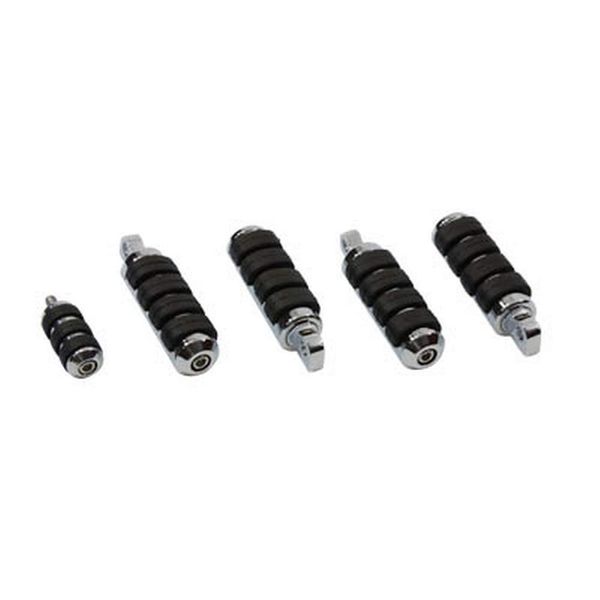 Chrome ISO Anti Vibe Foot Peg Set Front & Rear Pegs w/Shift Peg