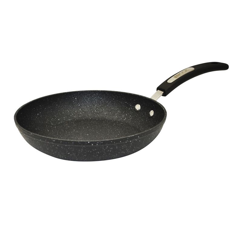 Starfrit The Rock Terra 30cm (12'') Ceramic Non-Stick Fry Pan - Thick Aluminum Base - PFAS Free - Easy to Clean - Black Marble