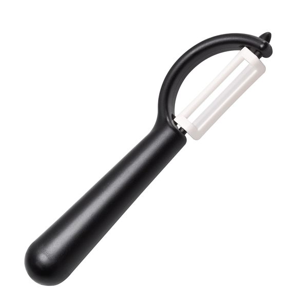 2–TECH Ceramic Peeler - Long blade, Black with Rotating Blade