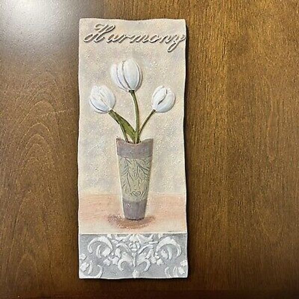 Harmony Wall Plaque. Small Wall Art. 8 1/4 In X 3 1/2 Inch. Pretty Design.