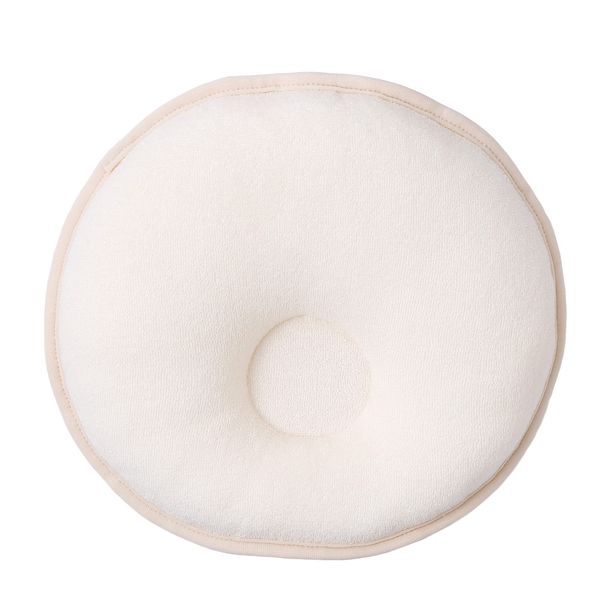 Nishikawa LH51230020 Baby Pillow, Donut Pillow, For 4 - 12 Months, Made in Japan, Organic Cotton, For Babies, Doctor's Recommended, Anti-stuffiness, Ivory