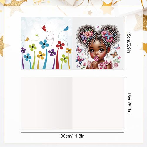 Focart Diamond Painting Greeting Card Kit, Special Shaped Diamonds Painting, DIY Handcraft for Relatives and Friends with Wishes,Unique Design Crafting for Birthday or Holiday Cards