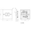 Knightsbridge CL3BC 10A 2G 2 Way Plate Switch-Rounded Edge Brushed Chrome