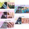 CHANGAR 5 Colors Gradient Aurora Glass Paper Nail Sticker, Reflective Mirror Design Broken Glass Stripe Line Paper Nail Decals 3D Broken Glass Pieces Mirror Foils DIY Nail Art Decoration (5 Boxes)