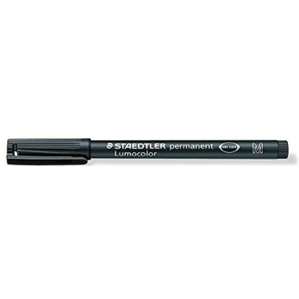 Staedtler Lumocolor Black Medium Permanent Marker Pens Pack Of 1 Waterproof Smudge Resistant Quick Dry CD DVD OHP