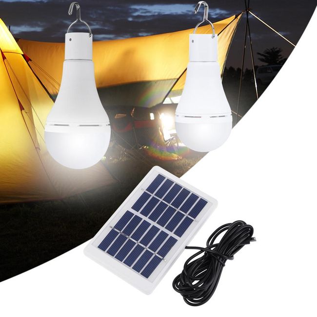 4 Pcs Portable Solar LED Light Bulb 12W Lantern Tent Light Bulb