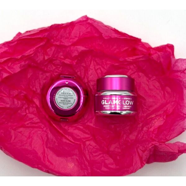 NEW GlamGlow x Becca - Pink Peel-Off Mask & Rose Glow Highlight DUO - Full Size