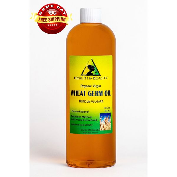 WHEAT GERM OIL UNREFINED ORGANIC by H&B Oils Center COLD PRESSED PURE 16 OZ