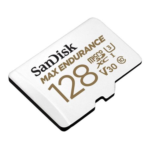 SanDisk 128GB MAX Endurance microSDXC Card with Adapter for Home Security Cameras and Dash cams - C10, U3, V30, 4K UHD, Micro SD Card - SDSQQVR-128G-GN6IA