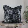 Harrison Cropper Evora Charcoal Black Silver Square Cushion (20", Cover Only)