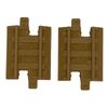 (2) GeoTrax Small 4" Straight Train Track Replacement Pieces Brown Beige Tan