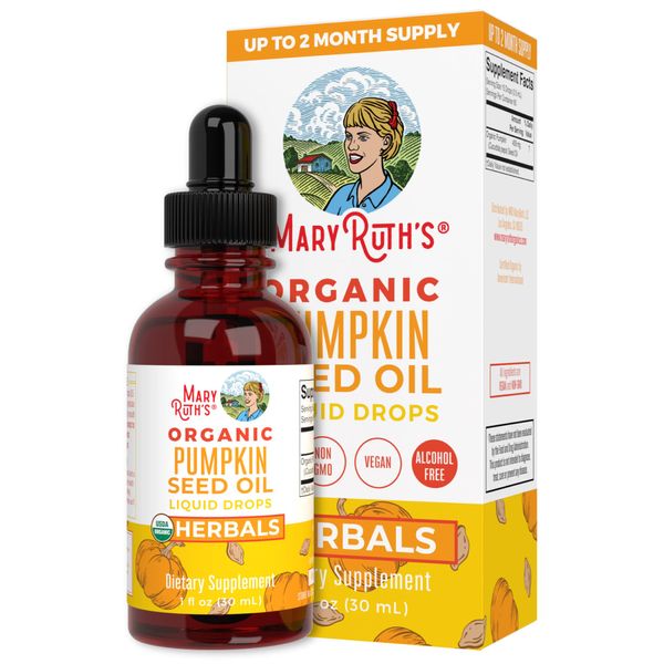 MaryRuth Organics Nutritional Supplement, Pumpkin Seed Oil Liquid Drops, Herbal, Urinary Tract Support, Hair and Skin Health, USDA, Sugar Free, Vegan, Gluten Free, 2 Month Supply, 1 Fl Oz