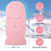 BBTO Knitted Balaclava with 3 Holes Full Face Cover Winter Full Face Balaclava, pink