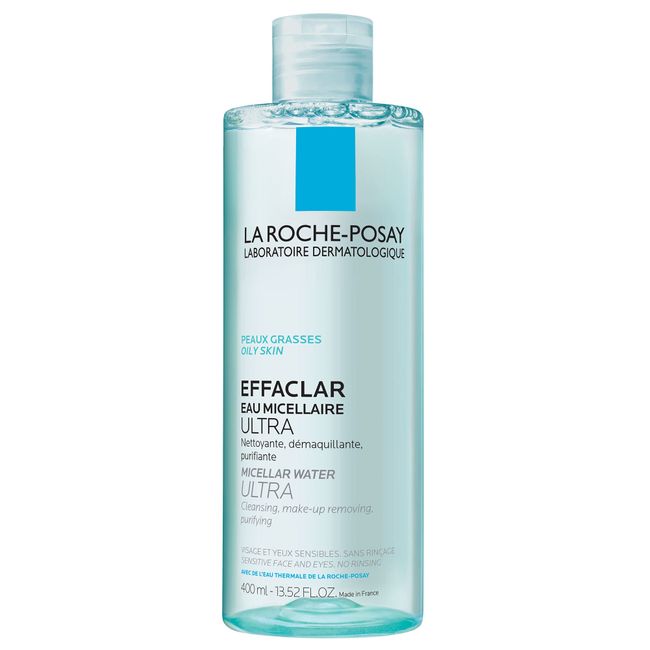 La Roche-Posay Effaclar Micellar Cleansing Water Toner for Oily Skin, Oil Free Makeup Remover, Safe for Sensitive Skin with Thermal Spring Water, 13.52 Fl Oz (Pack of 1)