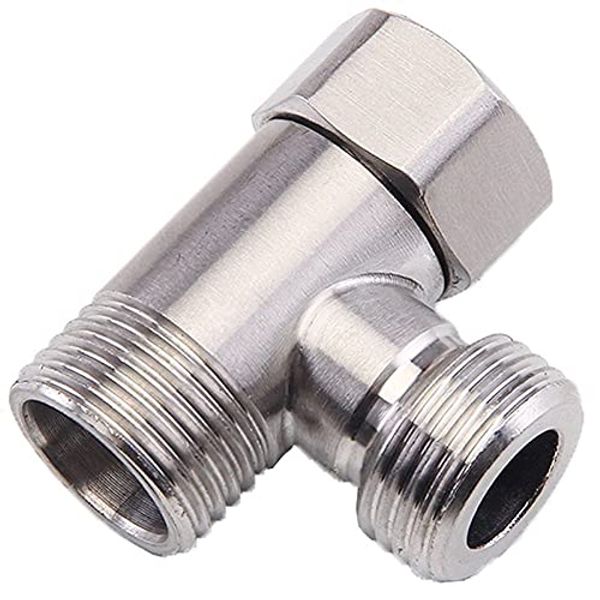 G1/2" Stainless Steel 304 3 Way Diverter, Hose Fitting Tee, T Shape Adapter Connector for Angle Valve Hose, Bath Shower Arm, Toilet Bidet Sprayer Faucet