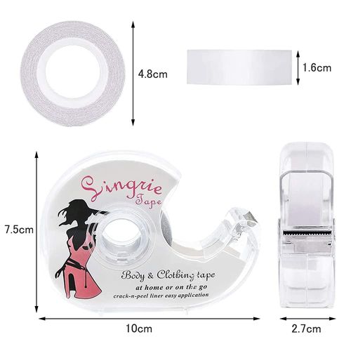 Samcos Double Sided Lingerie Tape Body, Double-Sided Tape for Clothes, Prevents Flickering, Skin-friendly, Suitable for Sensitive Skin, Unisex, (1 Case x 2 Rolls)