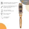 Kobe Pinto Professional Bamboo Thermal Round Brush - Styling Brush for Blow Drying, Curling Brush - Eco Friendly Bamboo Handle - Heat-Retaining Ceramic Barrel Brush (32 mm)