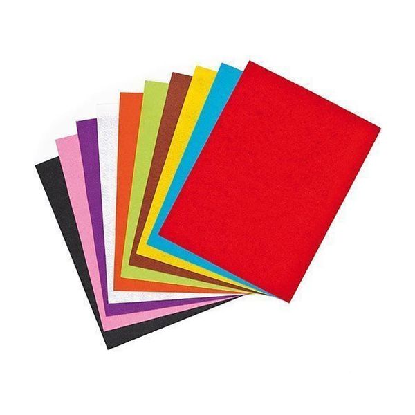 OTLCREATIONS A4 Felt Fabric Assorted Colours 1MM Thick Square Foam Sheets for Crafts Kids DIY Patchwork Embroidery Sewing Crafting Project 10Pcs 210 x 297MM