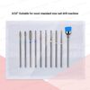 MELODYSUSIE Nail Drill Bits Set Diamond Metal Professional 3/32 Inches, for Acrylic Nails and Electric Nail Files Drill Machine Manicure Pedicure Home Salon Use, 10pcs (Sliver)