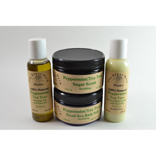 The Elder Herb Shoppe Natural Peppermint Tea Tree Sugar Scrub 4 oz. Body Polish