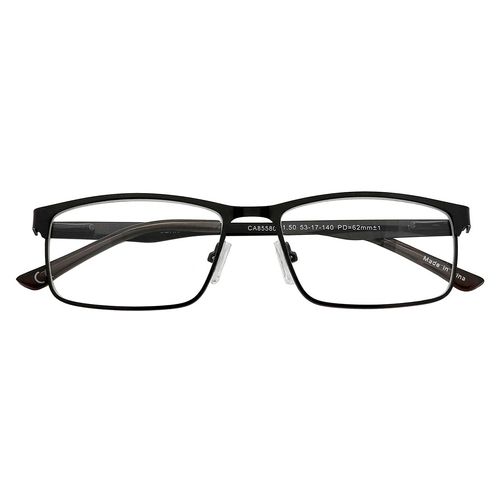 Amcedar 5-Pack Reading Glasses Men Metal Frame Rectangle Style Stainless Steel Material Spring Hinges Includes Computer Readers +2.50