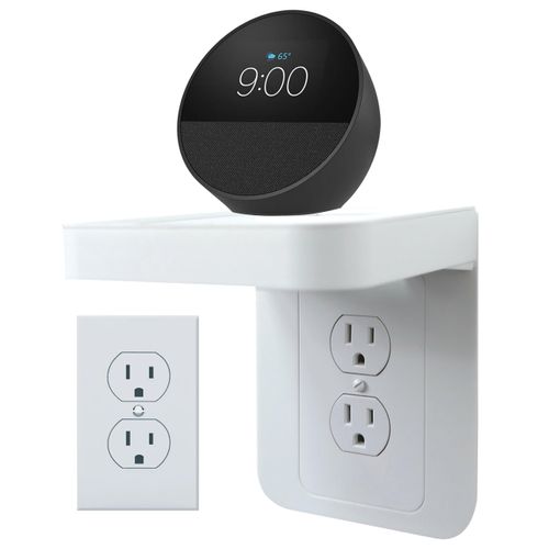 BELIEFLUO Outlet Shelf Holder Fit for Duplex Receptacle, Bathroom Decor,Cable Management,A Space Saving Solution, Homepod Mini Google Home/Echo/Smart Speakers/Electric Toothbrush/Cell Phone (Standard)