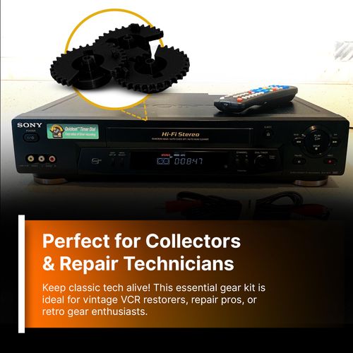 SplashNColor VCR Replacement Gear Compatible with Sony SLV Models - Left Threading Component for VHS Player Repair and Restoration 3 Pack
