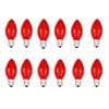 Red Light Bulbs C-7 Base Night Light String Light Replacement Bulbs 4w 12pcs 