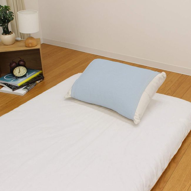 Merry Night MNP3203-76 Pillowcase, Nobi Type, Sinker Pile, Blue, Approx. 12.6 x 20.5 inches (32 x 52 cm), Cylindrical Shape, Stretch Material, Fits Various Pillow Shapes, Fluffy, Gentle Texture, Washable