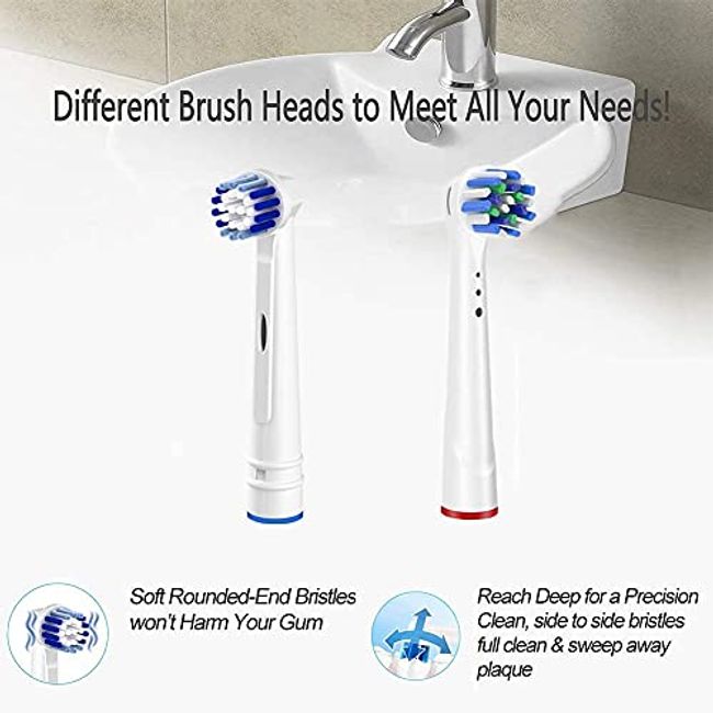 Replacement Toothbrush Heads Compatible with Oral B Braun, with 8 Hygi –  EveryMarket