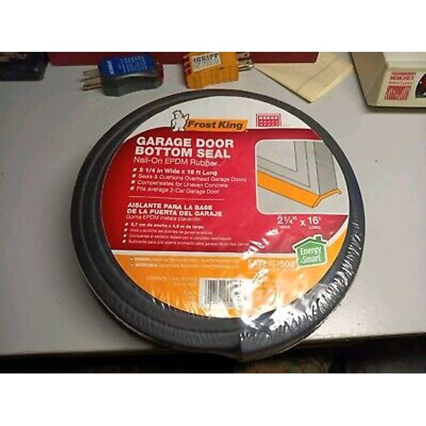 FROST KING GARAGE DOOR BOTTOM SEAL 16 ft. RUBBER WEATHERSEAL w/ NAILS