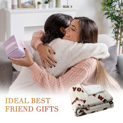 Purdicra Best Friend Birthday Gifts for Women Friendship, Friendship Gifts for Best Friend Women, Cozy Best Friends Throw Blanket for Couch, Cute Raccoon and Opossum Blanket 60"x50"