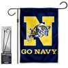 US Navy Midshipmen Garden Banner Flag with Flag Pole Stand Set