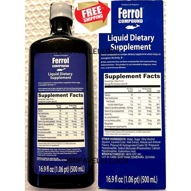 Ferrol Compound 16.5 oz *500 ml Dietary Supplement Strengthen the Body Fortalece