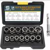 14PC Impact Damaged Bolt Nut Screw Remover Tool Socket Threading Extractor