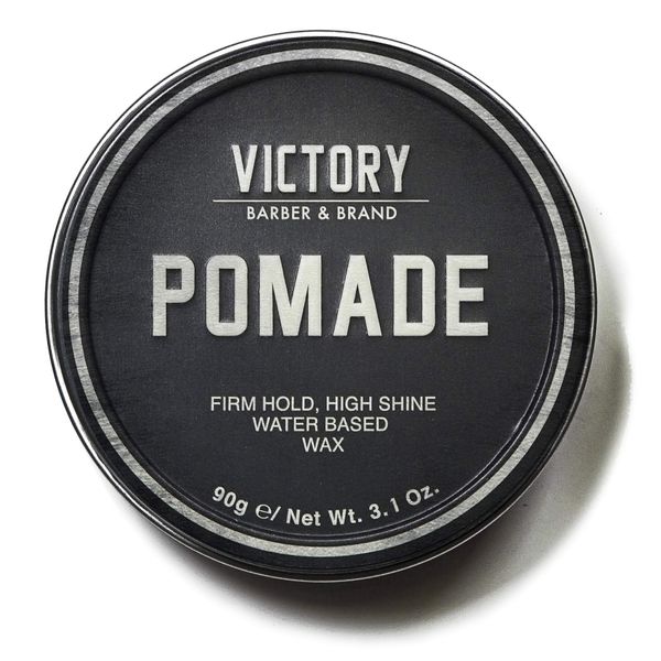 Hair Pomade for Men by Victory Barber & Brand | Men’s Hair Products Made in the USA | Water Based Pomade for Men | Hair Wax for Men with High Shine | Strong Hold Pomade to Make your Grandpa Proud