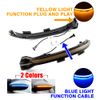 MKptopia LED Dynamic Indicator Light, Rear View Mirror Cove Compatible with V-W GOLF 7 (Yellow+Blue)