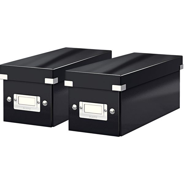 Leitz Click and Store 60410001 Archive Box for CDs Grey Cardboard, Black