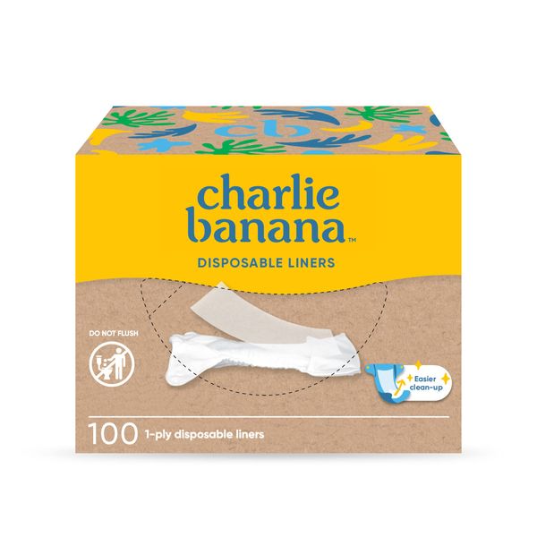 Charlie Banana Baby Disposable Cloth Diaper Liners and Baby Wipes, Unscented, 100 Count Pack