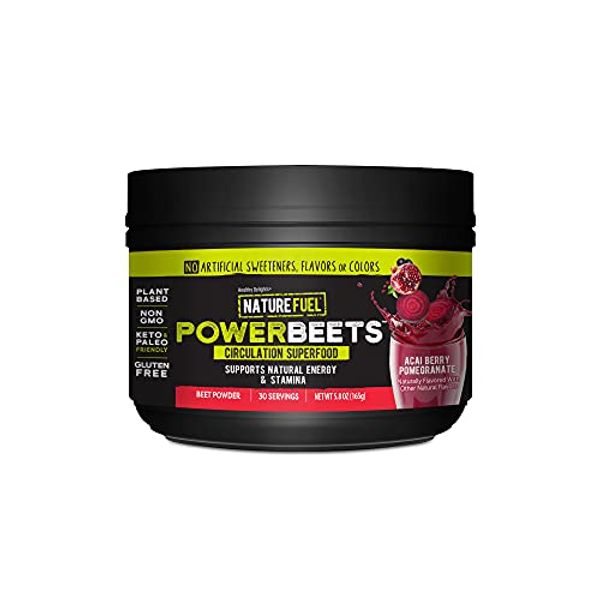 Healthy Delights Nature Fuel Power Beets - Super Concentrated Non-GMO Beet Juice Powder for Boost Energy - Delicious Acai Berry Pomegranate Flavor - 30 Servings - Pantry Friendly