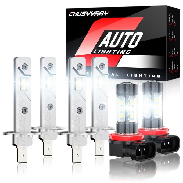 For 2002 2003 2004 Acura RSX Combo LED Headlight High/Low Beam+Fog Light Bulbs