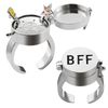 cailiya Pack of 2 Best Friends Forever Rings, Rings Symbol of Friendship, Cute BFF Ring, Open Cap Rings, Memory Gift for Your Best Friend, 1