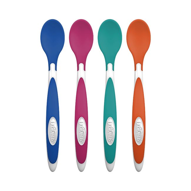 Dr. Brown's TempCheck Temperature Color-Changing Spoons for Babies and Toddlers, BPA Free - 4-Pack