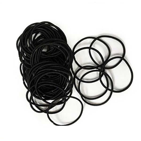 Black Snag Free Thin Elastic Hair Bands by Lizzy® (60)