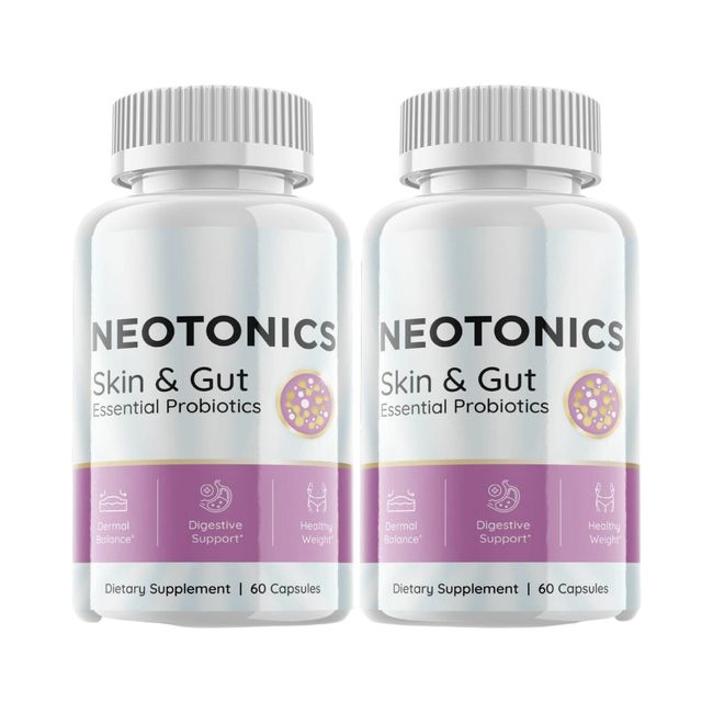 2-Pack Neotonics Skin & Gut Probiotic Pills, Neotonics Skin Gut Heath- 120 Caps