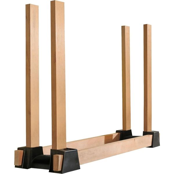 Firewood Rack Adjustable Plastic Bracket Kit, Black, 5.5" X 15" X 10.75"