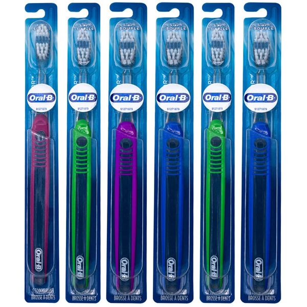 Oral-B Indicator Toothbrush Flat Trim, 35 Soft - Pack of 6